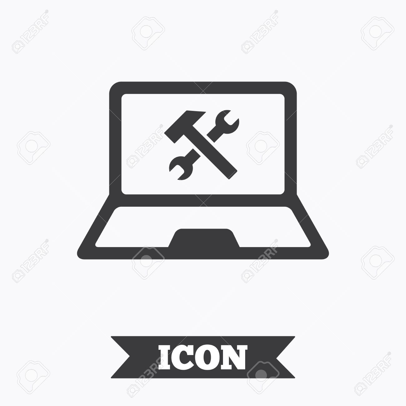 laptop repair sign icon