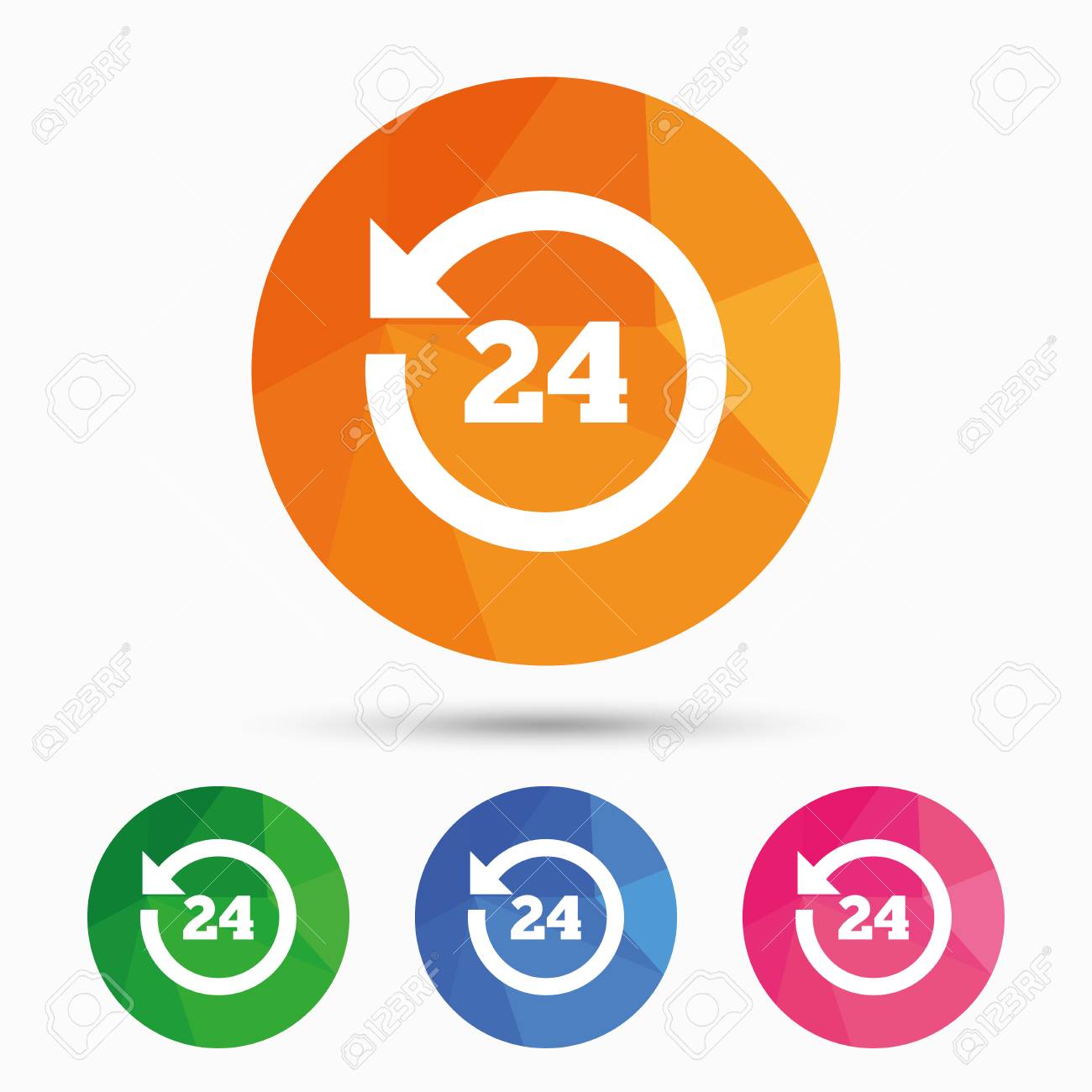 24 hours customer service round the clock support symbol