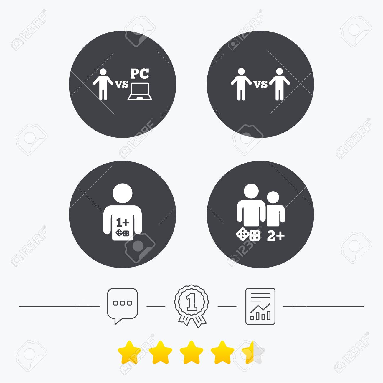 Gamer Icons Board And Pc Games Players Signs Player Vs Pc Symbol Royalty Free Cliparts Vectors And Stock Illustration Image