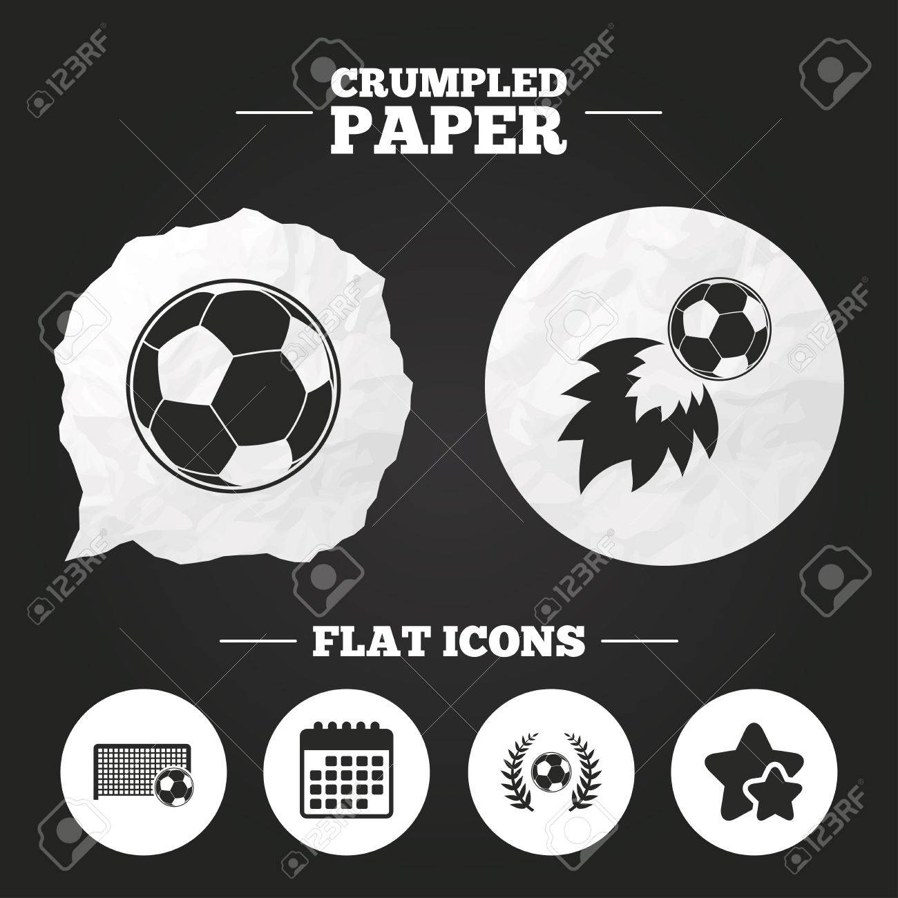crumpled paper speech bubble football icons soccer ball sport soccer ball paper