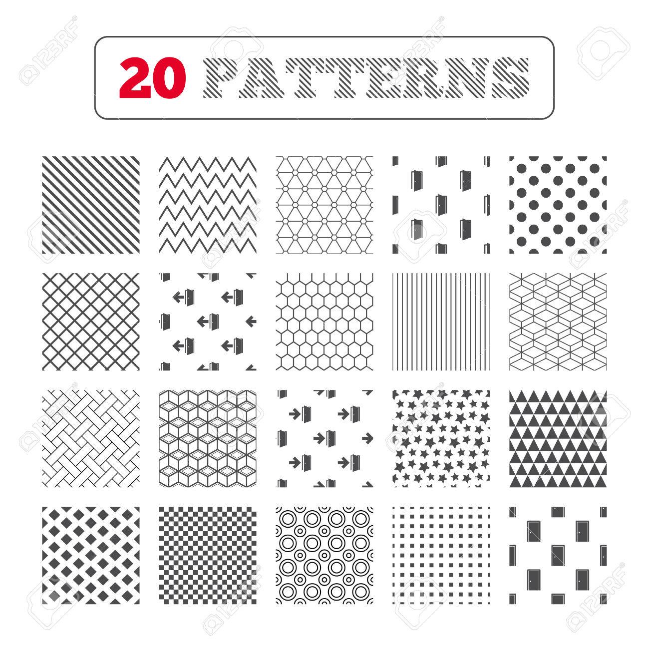Ornament Patterns Diagonal Stripes And Stars Doors Icons Emergency