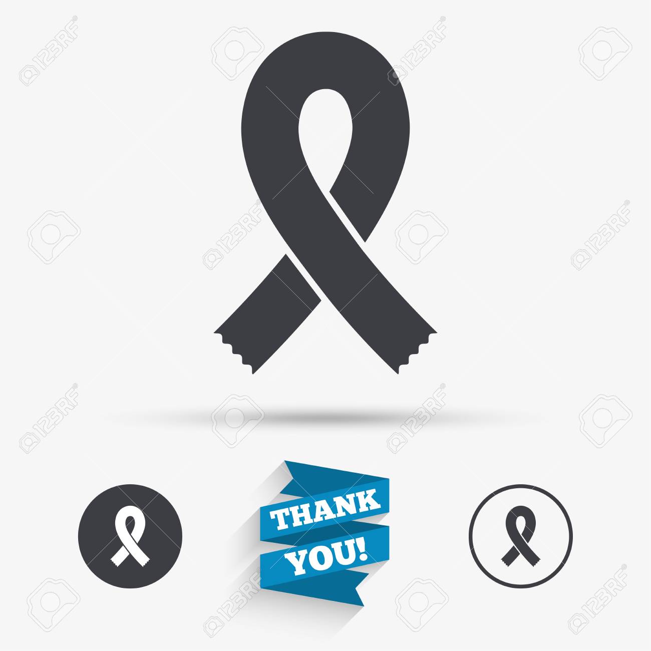 ribbon sign icon breast cancer awareness symbol flat icons