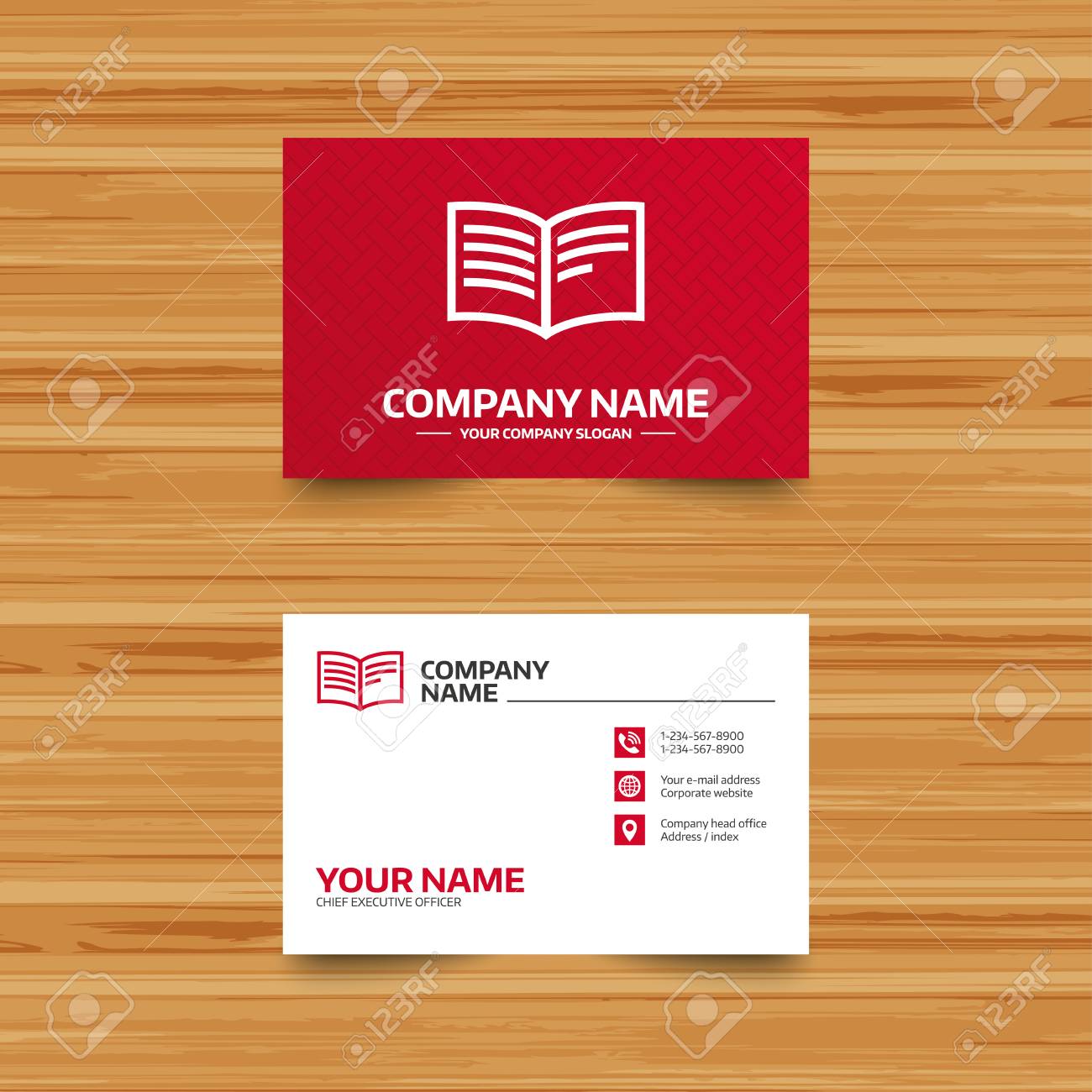 Business Card Template. Book Sign Icon. Open Book Symbol. Phone Throughout Business Card Template Open Office