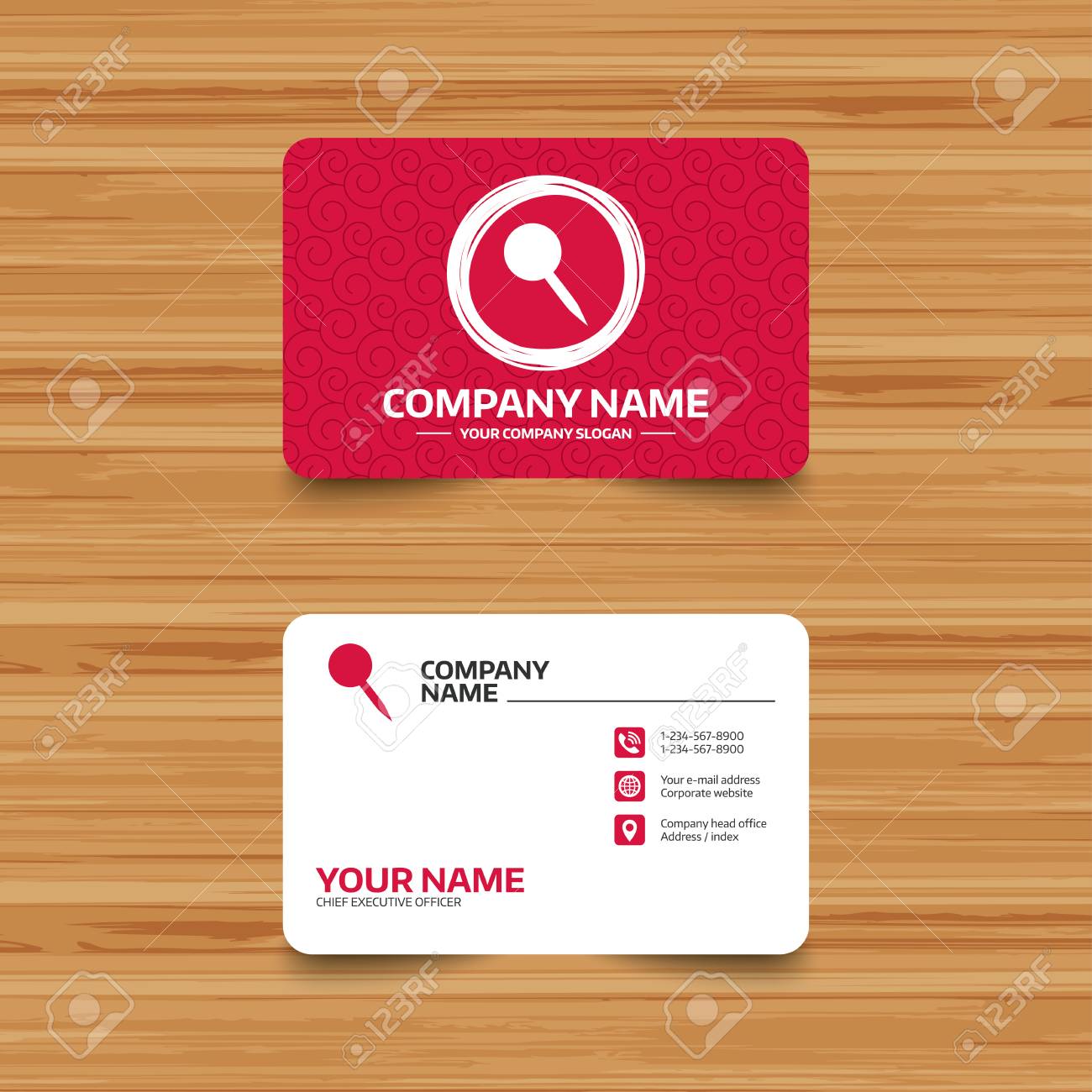 Business Card Template With Texture. Pushpin Sign Icon. Pin Button Within Push Card Template Business Card Template With Texture. Pushpin Sign Icon. Pin Button Within Push Card Template