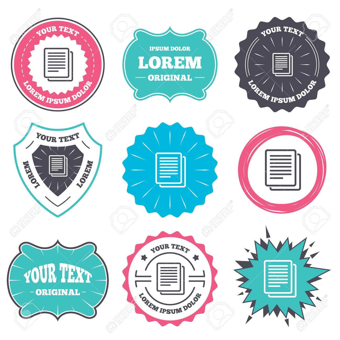 label and badge templates copy file sign icon duplicate document