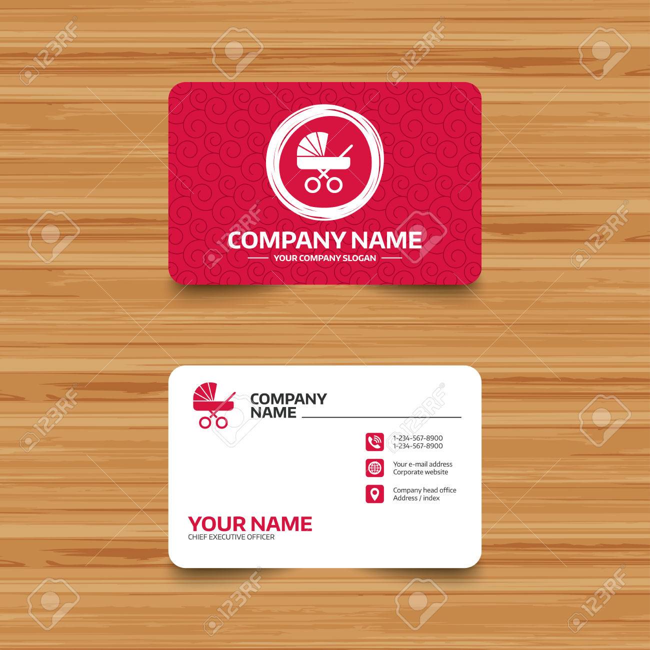 Business Card Template With Texture Baby Pram Stroller Sign Royalty Free Cliparts Vectors And Stock Illustration Image