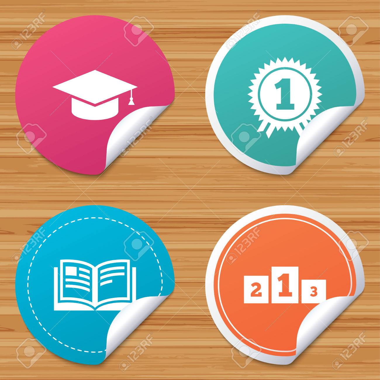 round stickers or website banners graduation icons graduation