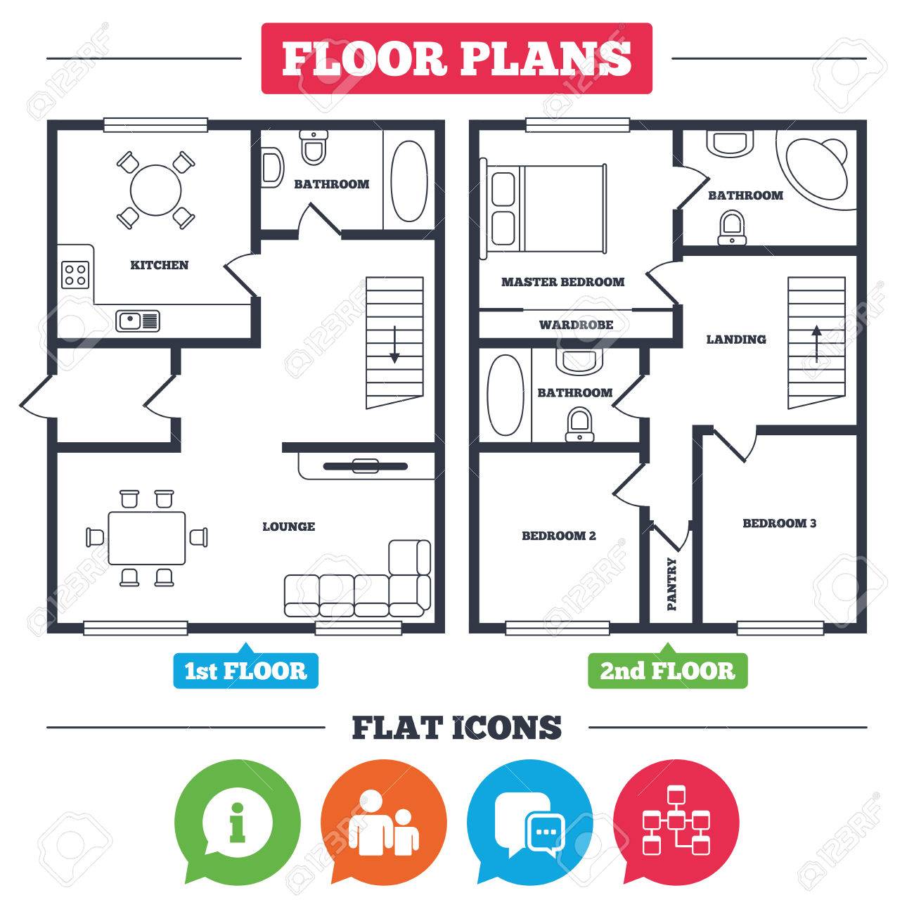 Architecture Plan With Furniture. House Floor Plan. Information ... Architecture Plan With Furniture. House Floor Plan. Information ...