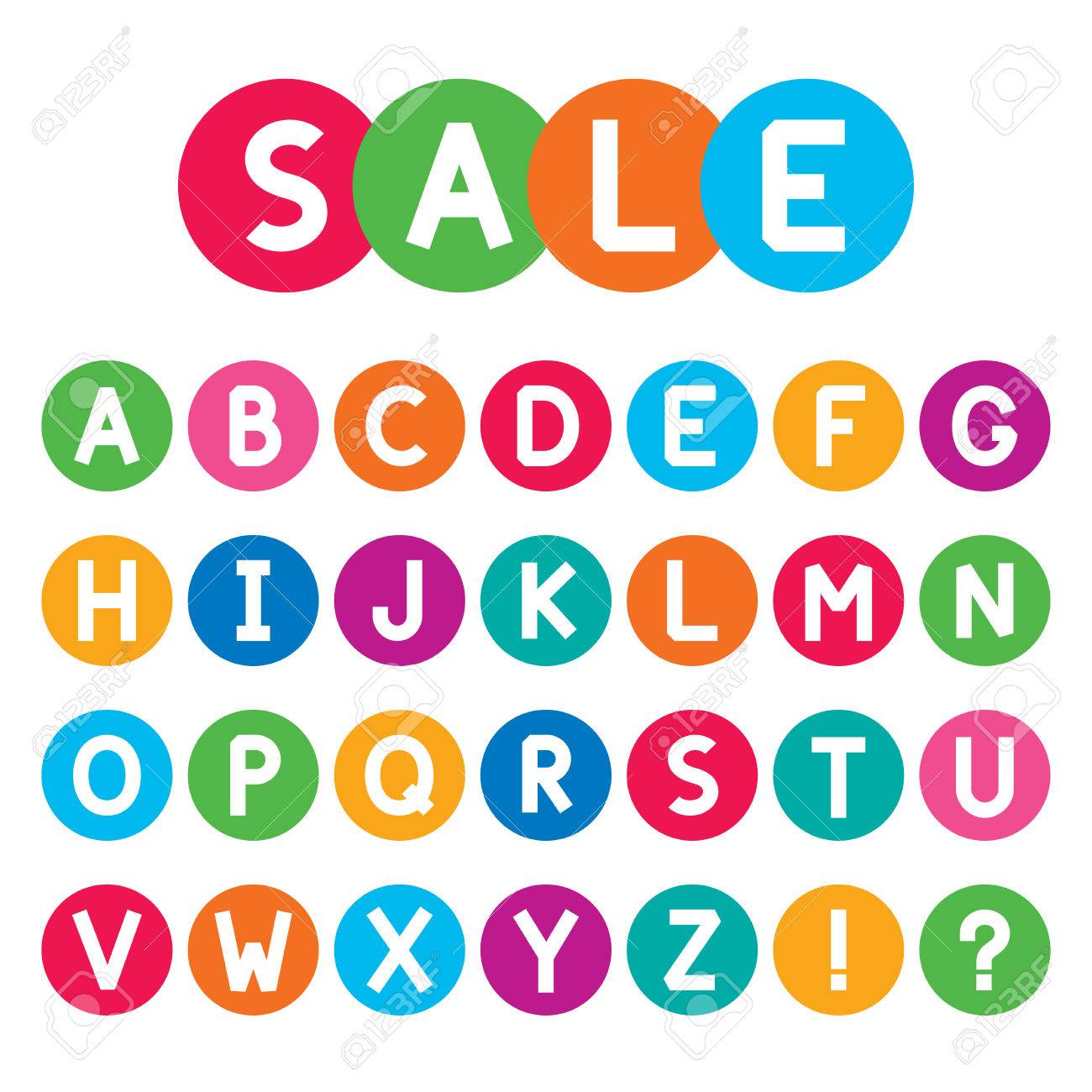 abstract font collection stylized alphabet capital letters letters in circles