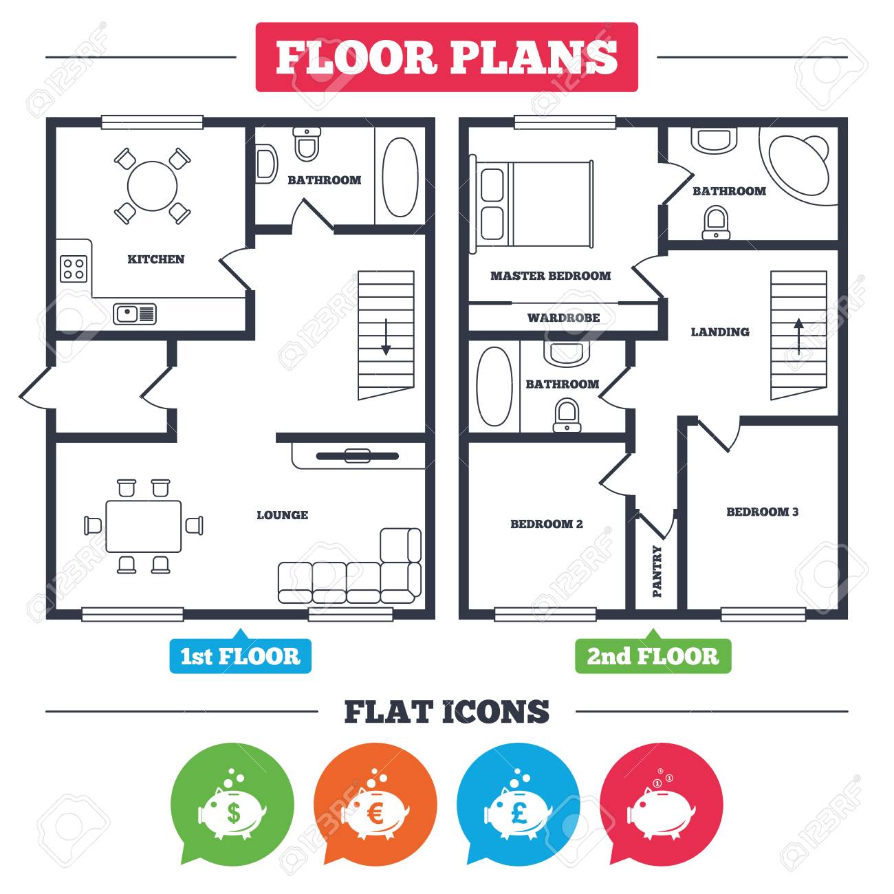 architecture plan with furniture house floor plan piggy bank bank floor plan