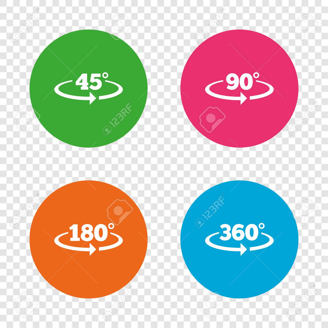 Angle 45 360 Degrees Icons Geometry Math Signs Symbols Full Royalty Free Cliparts Vectors And Stock Illustration Image