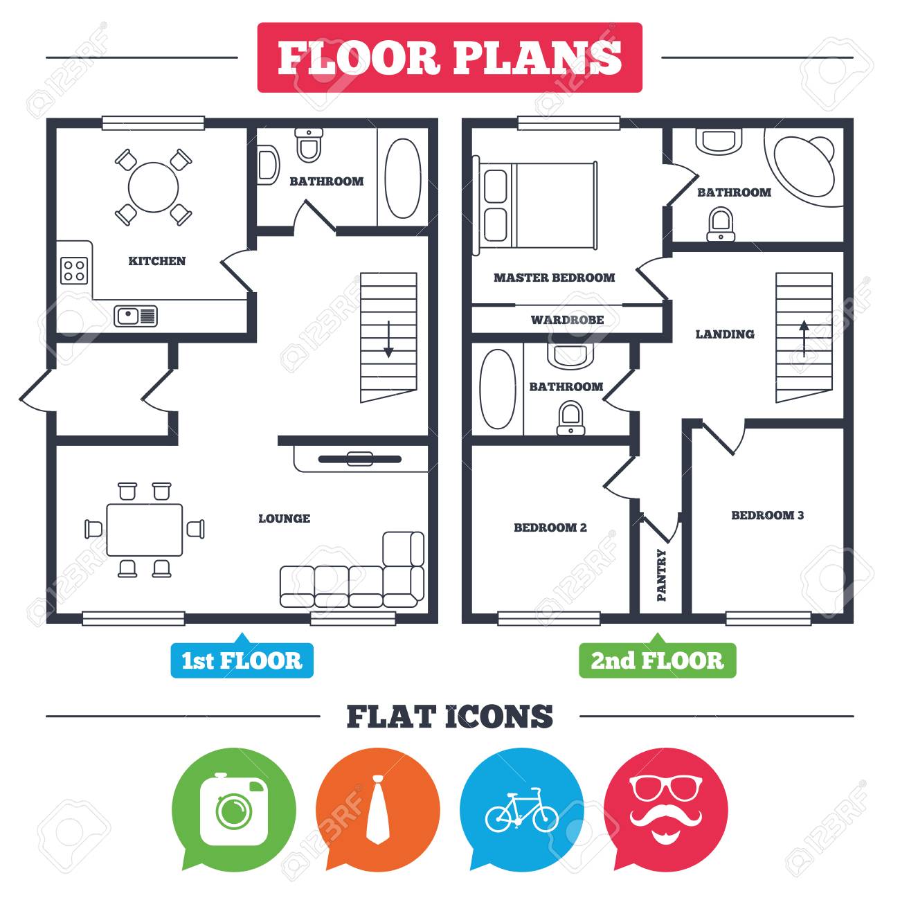 Salle De Bain Facq Arlon ~ plan d architecture avec des meubles plan d tage de la maison Salle De Bain Facq Arlon ~ plan d architecture avec des meubles plan d tage de la maison