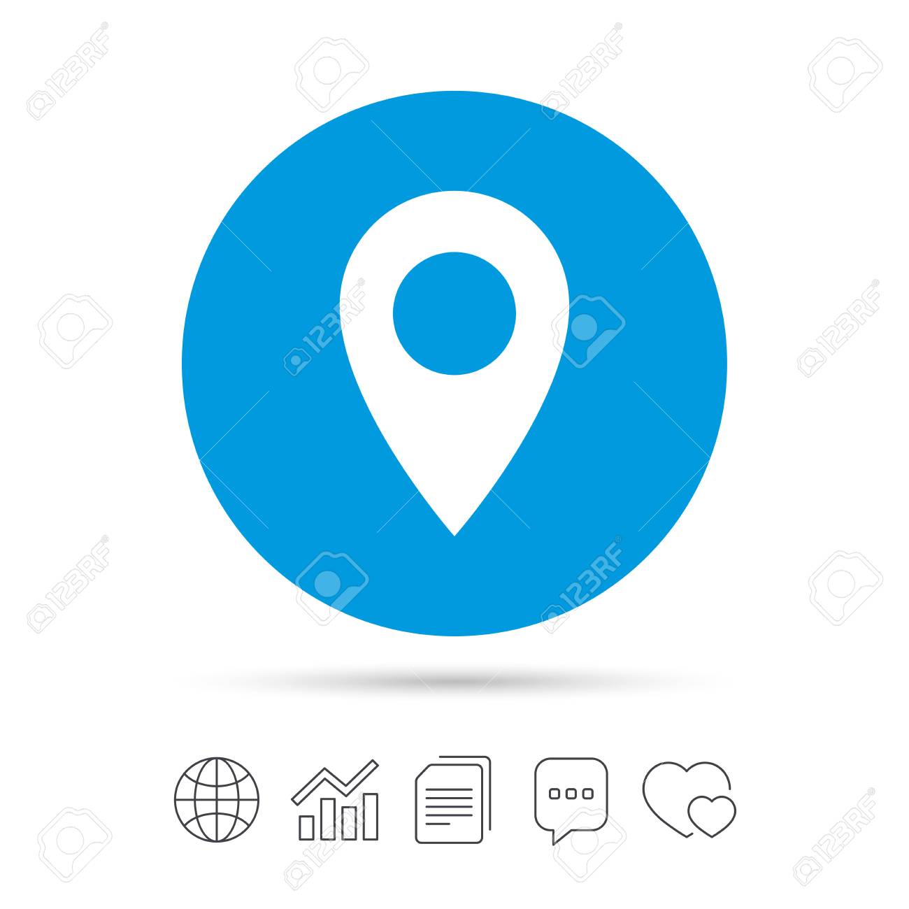 Map Pointer Icon Gps Location Symbol Copy Files Chat Speech Bubble And Chart Web Icons Vector Royalty Free Cliparts Vectors And Stock Illustration Image 79234567