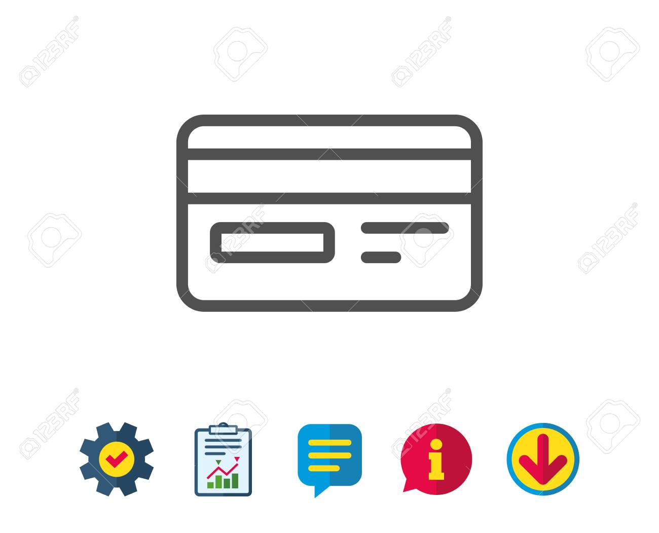Credit Card Line Icon Bank Payment Method Sign Online Shopping Royalty Free Cliparts Vectors And Stock Illustration Image 81773020