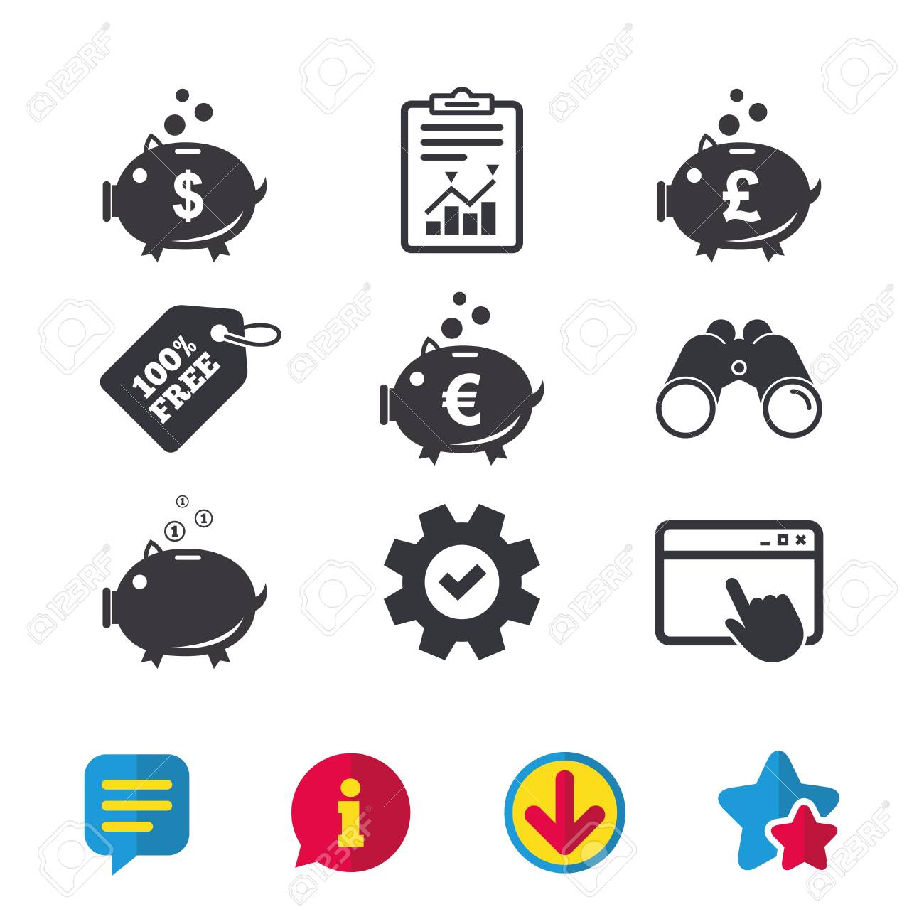 money icons for windows Set window cleaning smartphone notification full rotation icons.