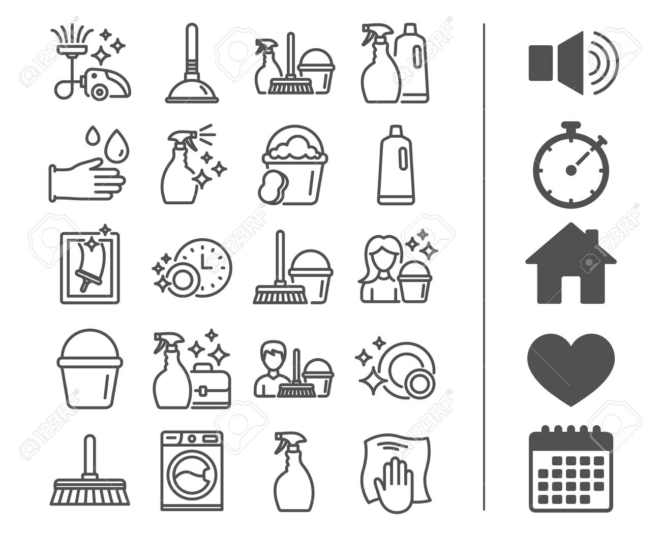 Cleaning line icons. Laundry, Sponge and Vacuum cleaner signs. Washing machine, Housekeeping service and Maid equipment symbols. Window cleaning and Wipe off. Bonus classic signs. Editable stroke - 88533803 Cleaning line icons. Laundry, Sponge and Vacuum cleaner signs. Washing machine, Housekeeping service and Maid equipment symbols. Window cleaning and Wipe off. Bonus classic signs. Editable stroke - 88533803