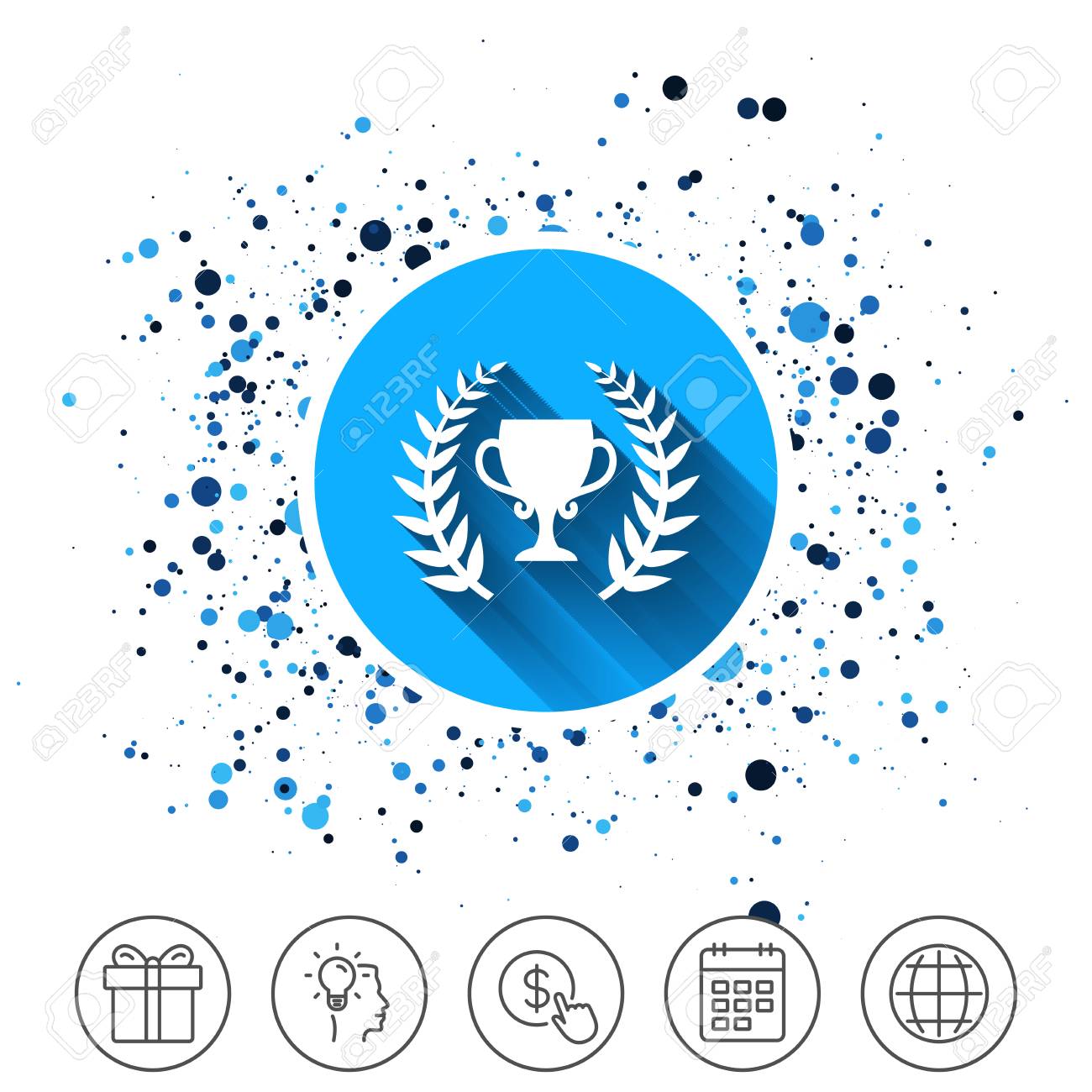 サークルの背景にボタン まずカップ賞記号アイコンを配置します 賞の