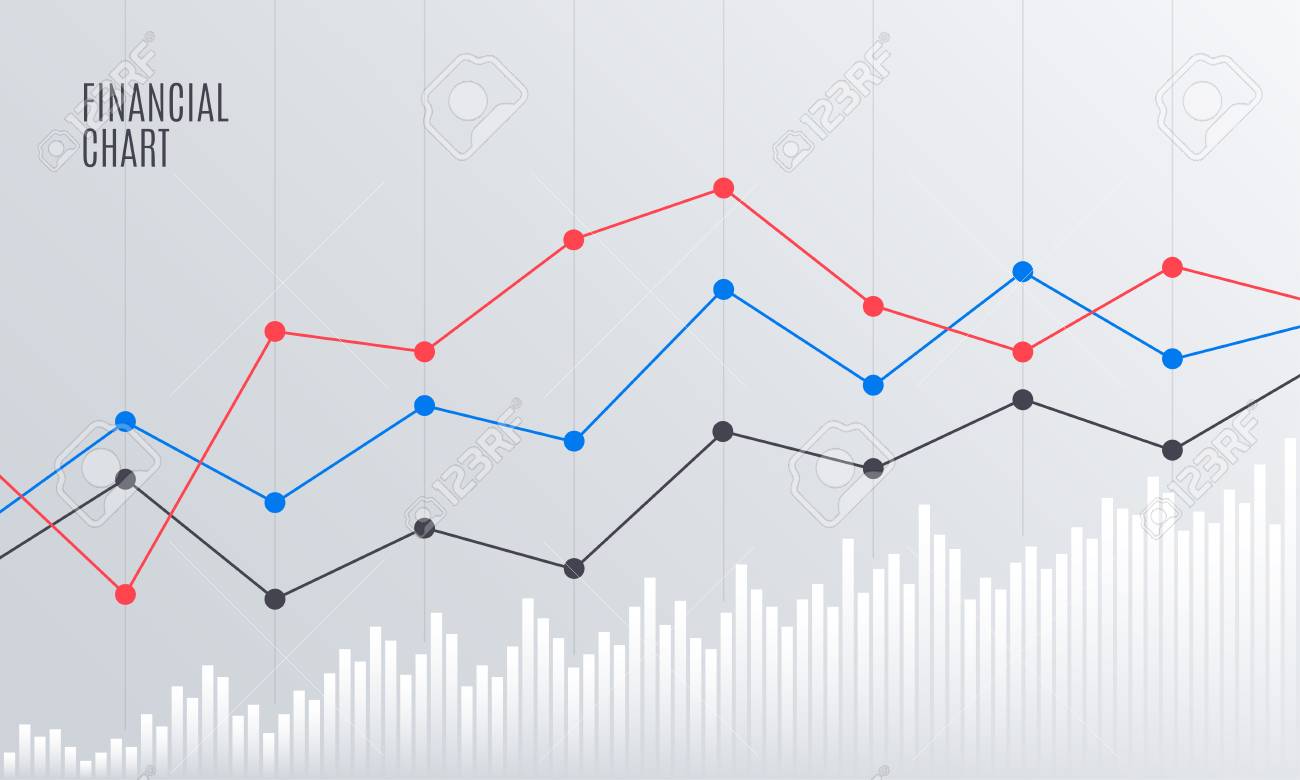 주식 시장에서 라인 그래프로 추상 금융 차트. 통계 상승세. 웹 로그 분석 데이터 보고서. 벡터 일러스트 레이 션. 로열티 무료 사진,  그림, 이미지 그리고 스톡포토그래피. Image 90851891