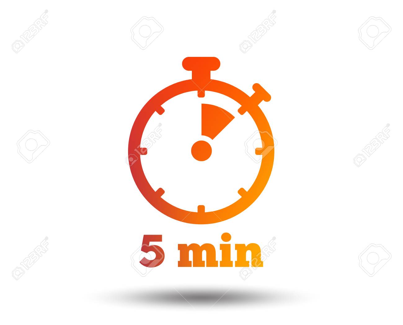 timer sign icon of 5 minutes stopwatch symbol blurred gradient timer 5 mintues