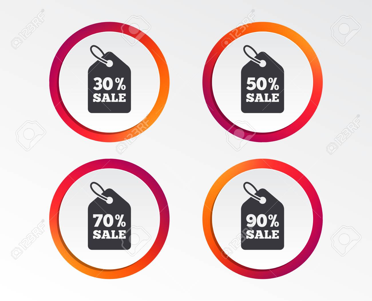 sale price tag icons discount special offer symbols 30 50 sale signs templates