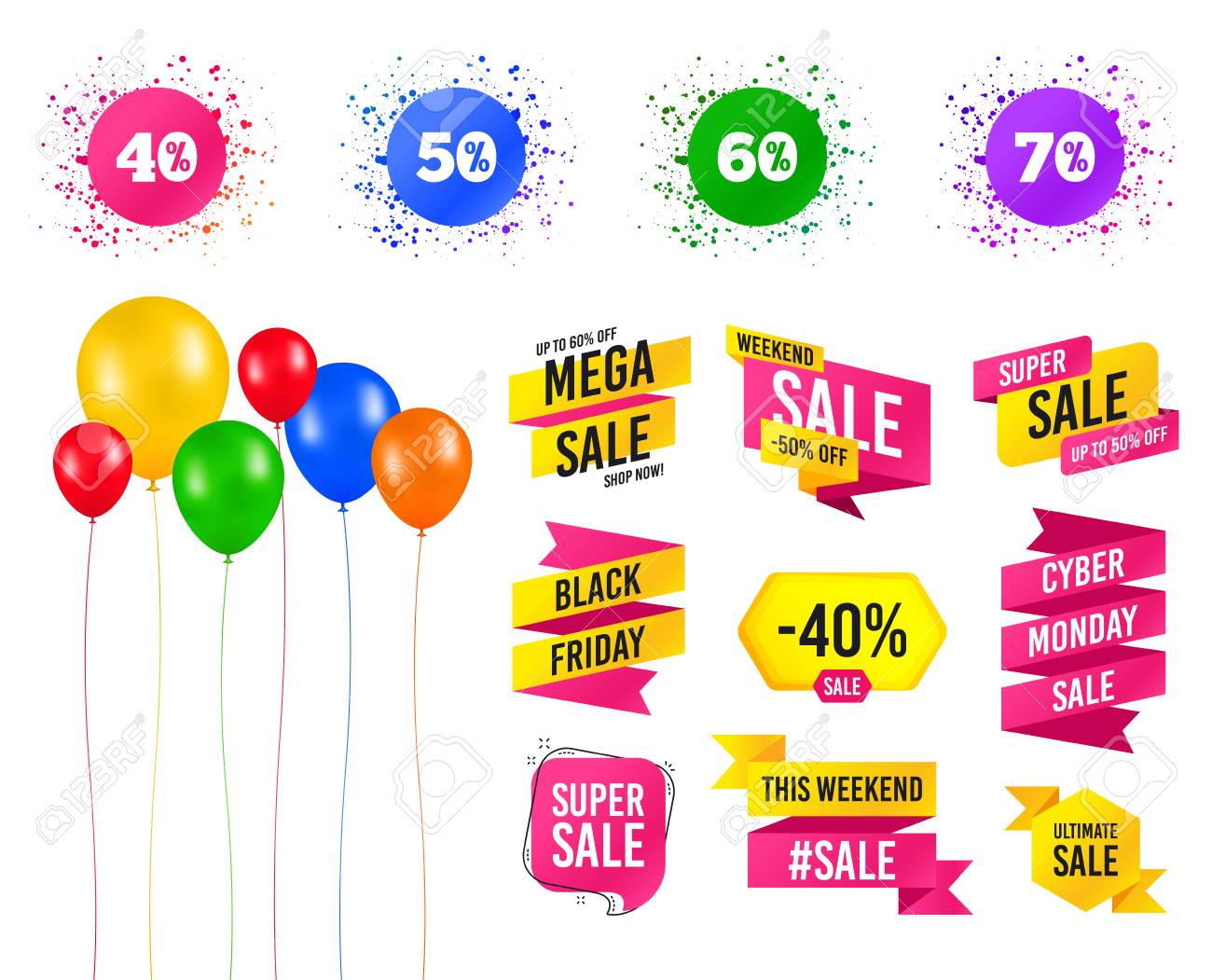 balloons party sales banners