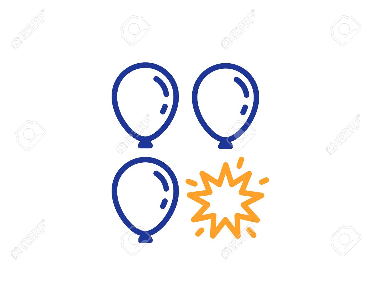Balloon Dart Line Icon Amusement Park Sign Pop The Balloon