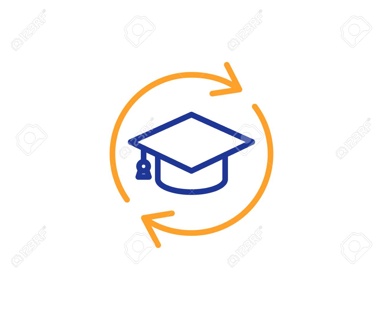 Continuing Education Line Icon. Online Education Sign. Colorful Outline  Concept. Blue And Orange Thin Line Color Icon. Continuing Education Vector  Royalty Free SVG, Cliparts, Vectors, and Stock Illustration. Image  112885982., image size:1300x1051