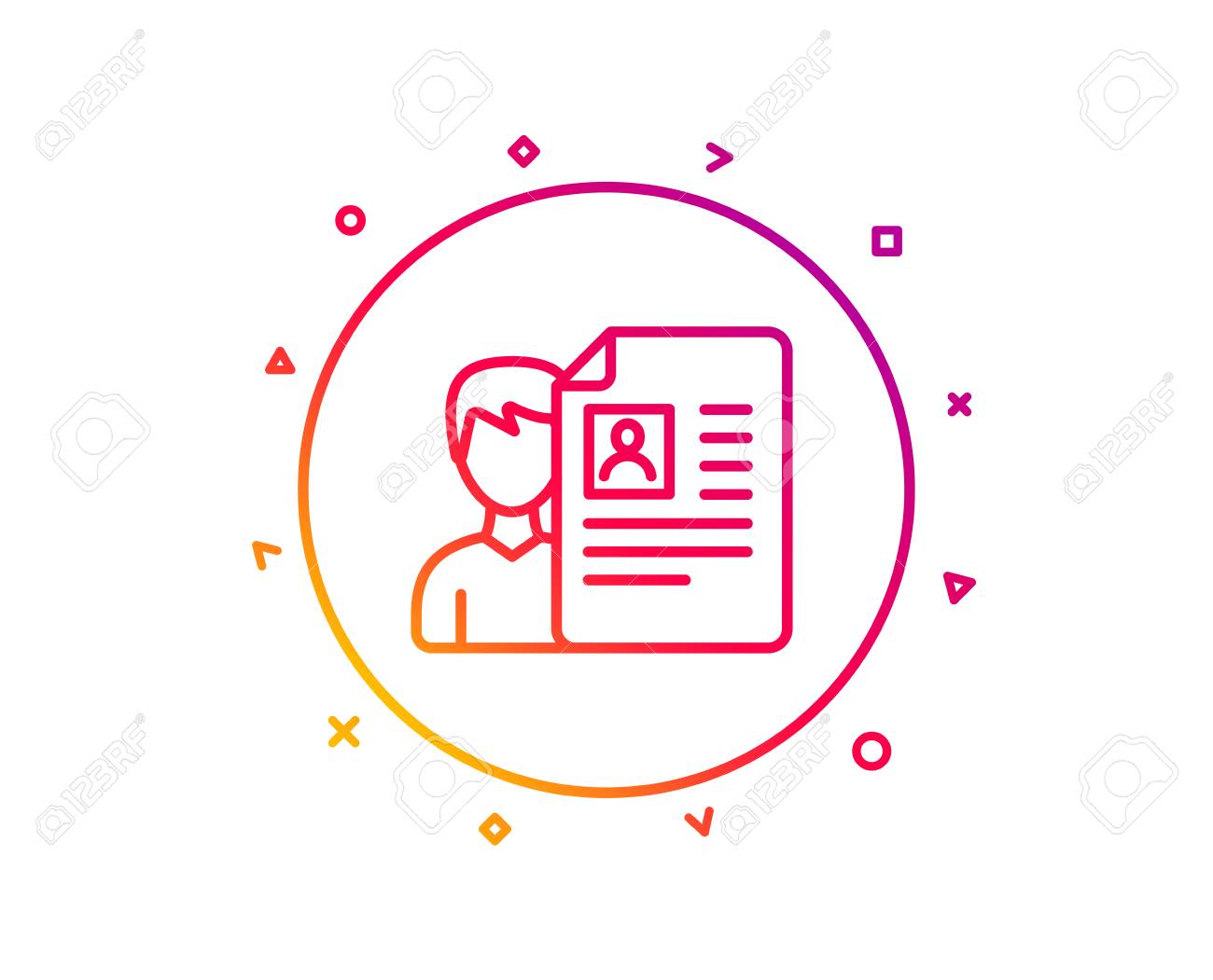 business recruitment line icon cv documents or portfolio sign cv line