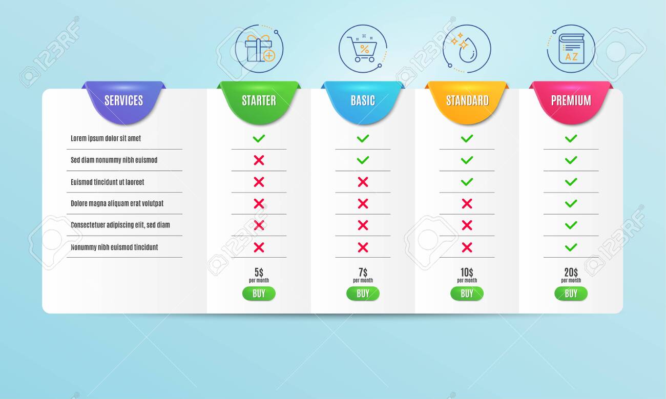 loan percent water drop and add gift icons simple set comparison loan compares
