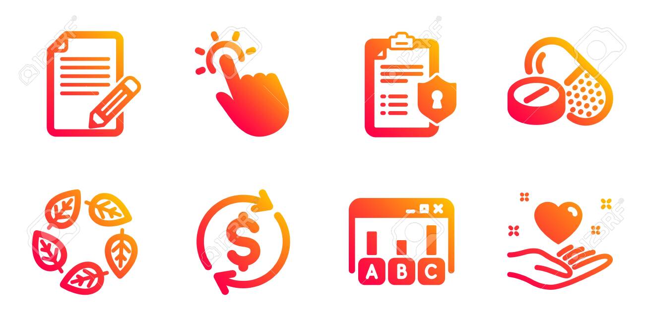 설문 조사 결과, 의료 약물 및 Usd 교환 라인 아이콘을 설정합니다. 터치 포인트, 유기농 테스트 및 개인 정보 보호 정책 표지판.  기사, 심장 기호를 잡으십시오. 최선의 답은 약입니다. 비즈니스 세트입니다. 벡터 로열티