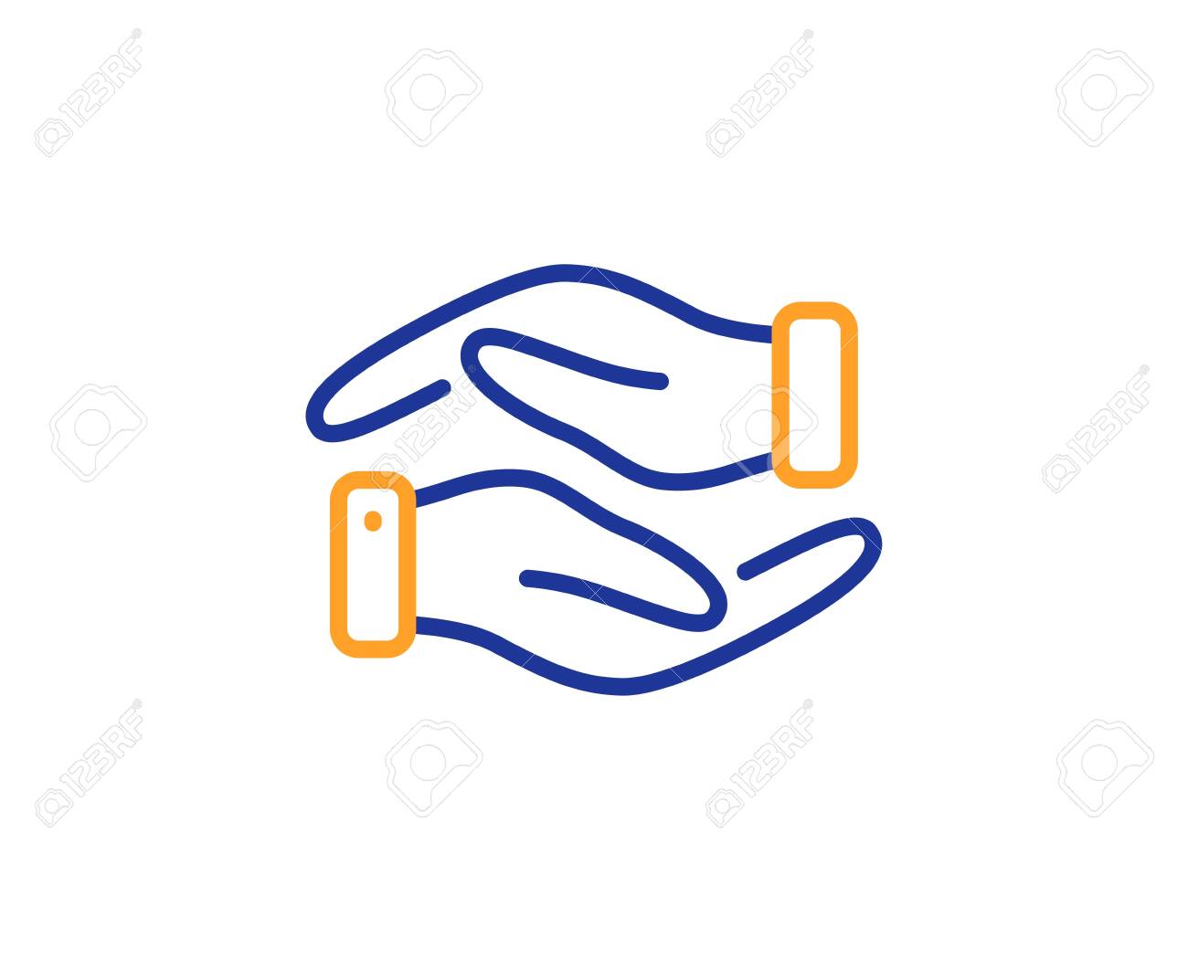 Charity Gesture Sign. Helping Hand Line Icon. Giving Palm Symbol. Colorful  Outline Concept. Blue And Orange Thin Line Helping Hand Icon. Vector  Royalty Free SVG, Cliparts, Vectors, and Stock Illustration. Image  134600921.