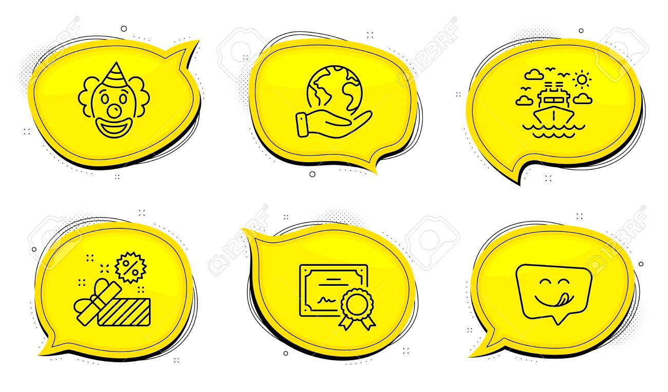 Sale Sign Diploma Certificate Save Planet Chat Bubbles Ship Royalty Free Cliparts Vectors And Stock Illustration Image 142410907