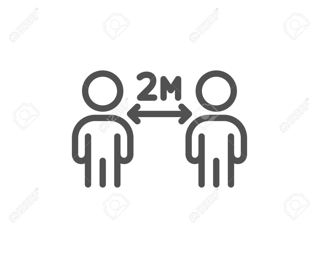 Social distancing line icon. 2 meters distance between sign. Coronavirus pandemic symbol. Quality design element. Editable stroke. Linear style social distancing icon. Vector - 143735123 Social distancing line icon. 2 meters distance between sign. Coronavirus pandemic symbol. Quality design element. Editable stroke. Linear style social distancing icon. Vector - 143735123