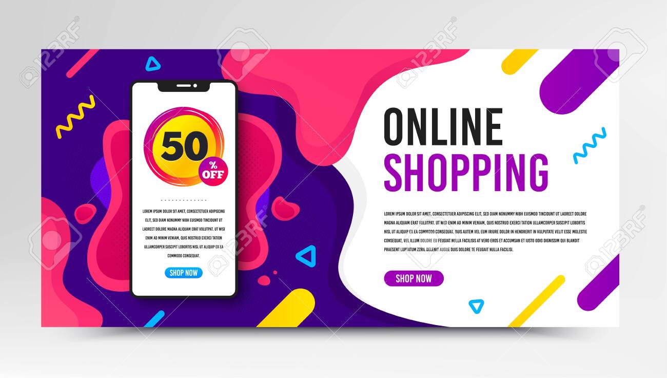 Download Sale 50 Percent Off Badge Phone Screen Mockup Fluid Banner Royalty Free Cliparts Vectors And Stock Illustration Image 154330657
