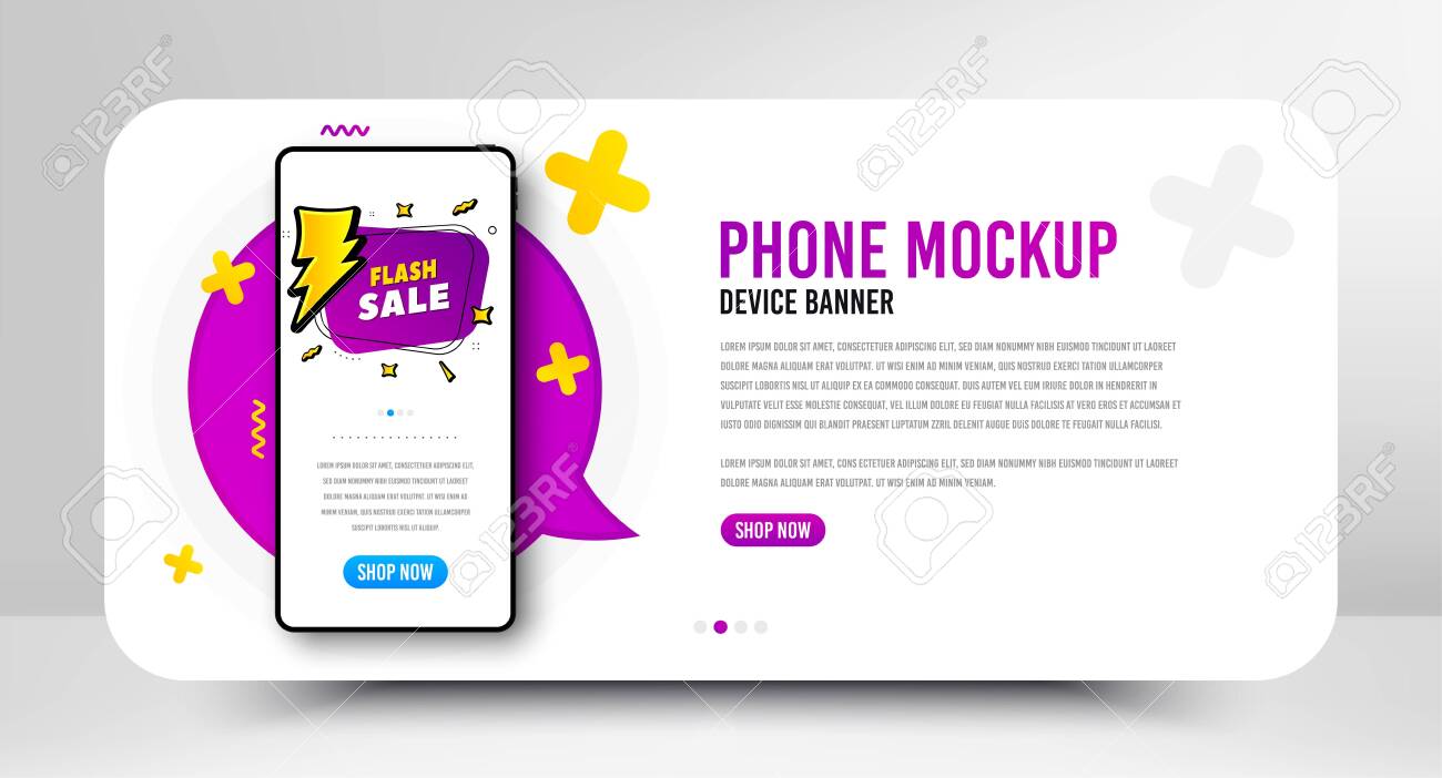 Download Flash Sale Badge Phone Screen Mockup Banner Discount Banner Royalty Free Cliparts Vectors And Stock Illustration Image 154330993