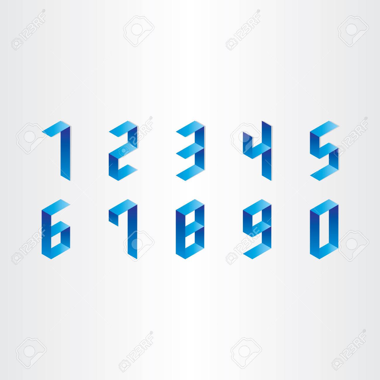 0 から 9 の 3 D デザインまでの数字記号要素アイコンのイラスト素材 ベクタ Image
