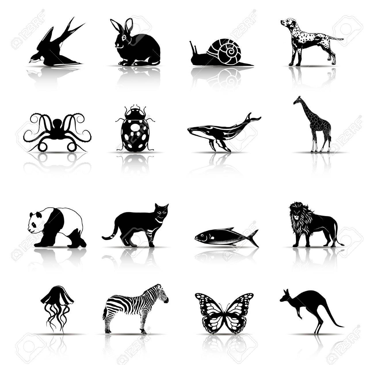 Selected Animals Symbolsicons. Vector Illustration. Royalty Free SVG,  Cliparts, Vectors, and Stock Illustration. Image 10933968.