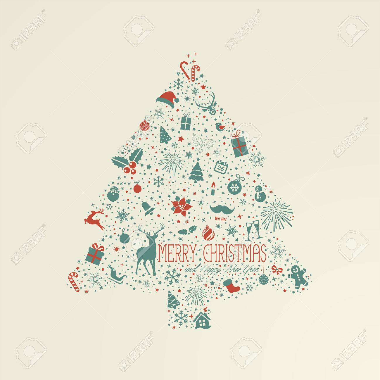 ホリデー カード デザイン要素からのクリスマス ツリーのイラスト素材 ベクタ Image ホリデー カード デザイン要素からのクリスマス ツリーのイラスト素材 ベクタ Image