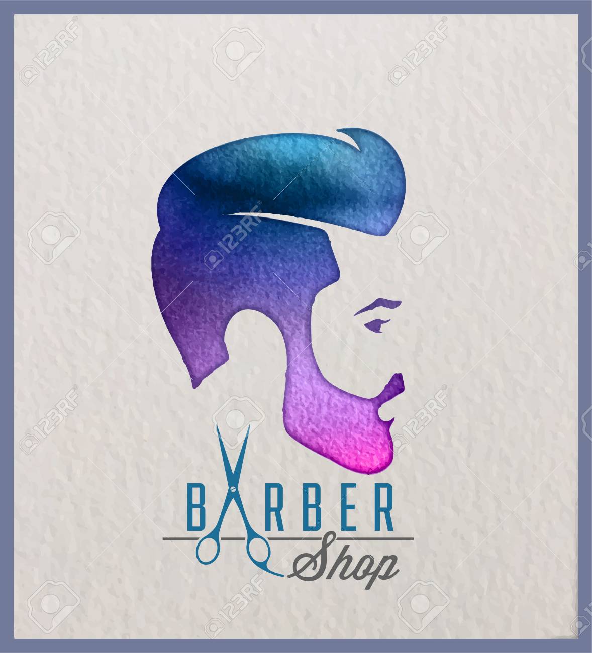 Logotipo Acuarela Creativa De La Cabeza Del Hombre Diseno De