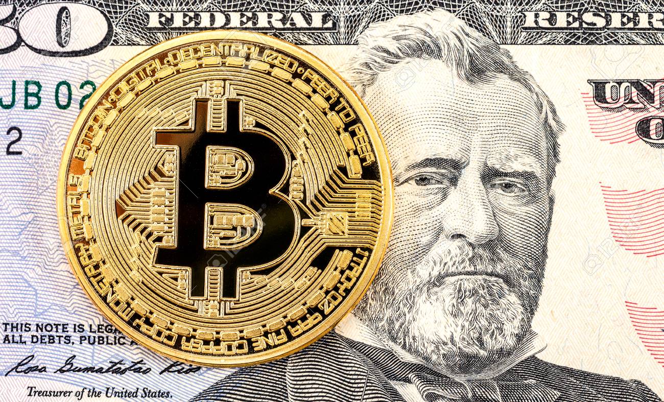 Bitcoin En El Billete De 50 Dólares Americanos. Concepto De Negocio De  Criptomoneda Mundial Fotos, retratos, imágenes y fotografía de archivo  libres de derecho. Image 117498179