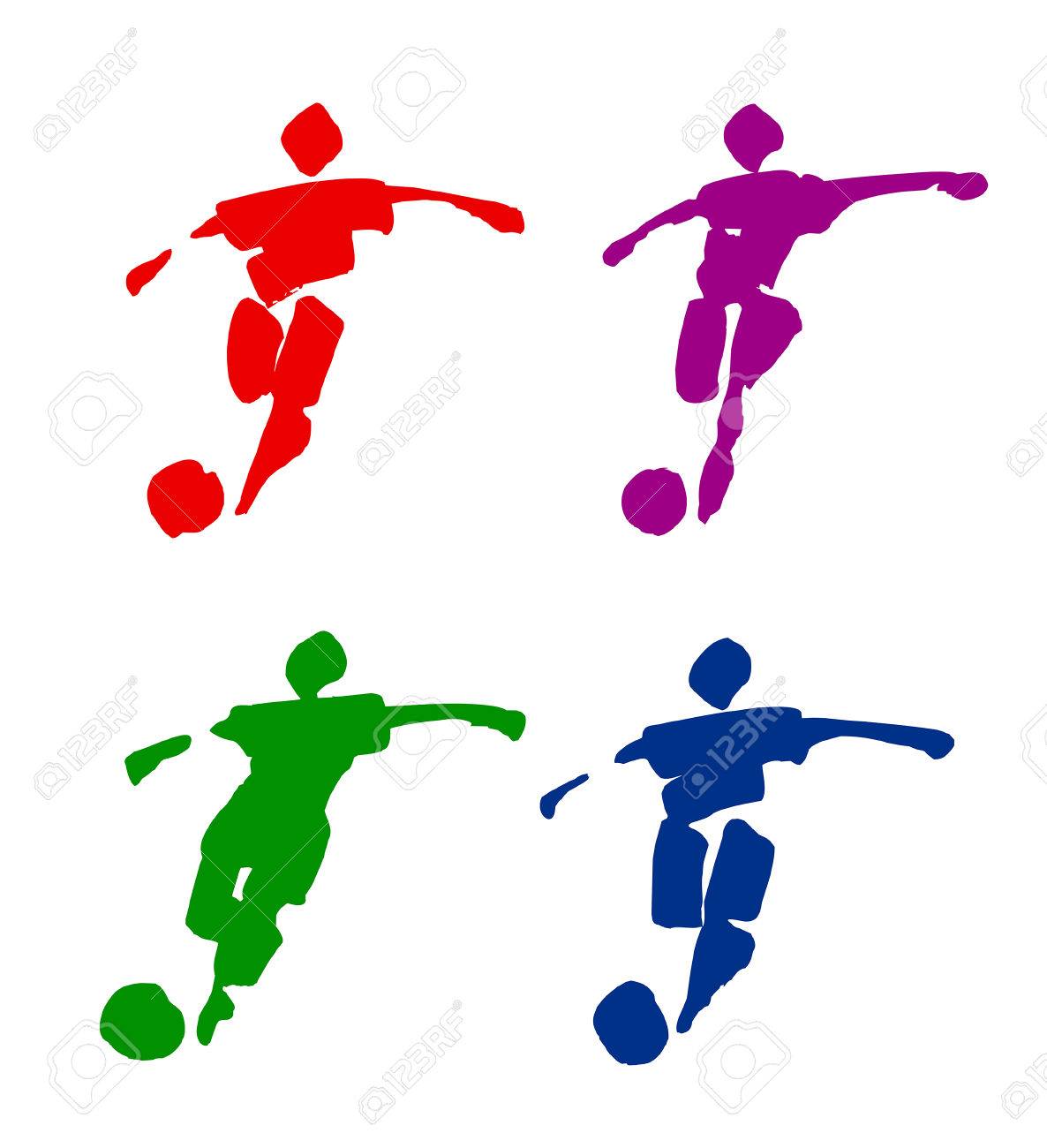 サッカー選手のイラストをトレース 簡単に色し あなたのデザインで使用することができます のイラスト素材 ベクタ Image