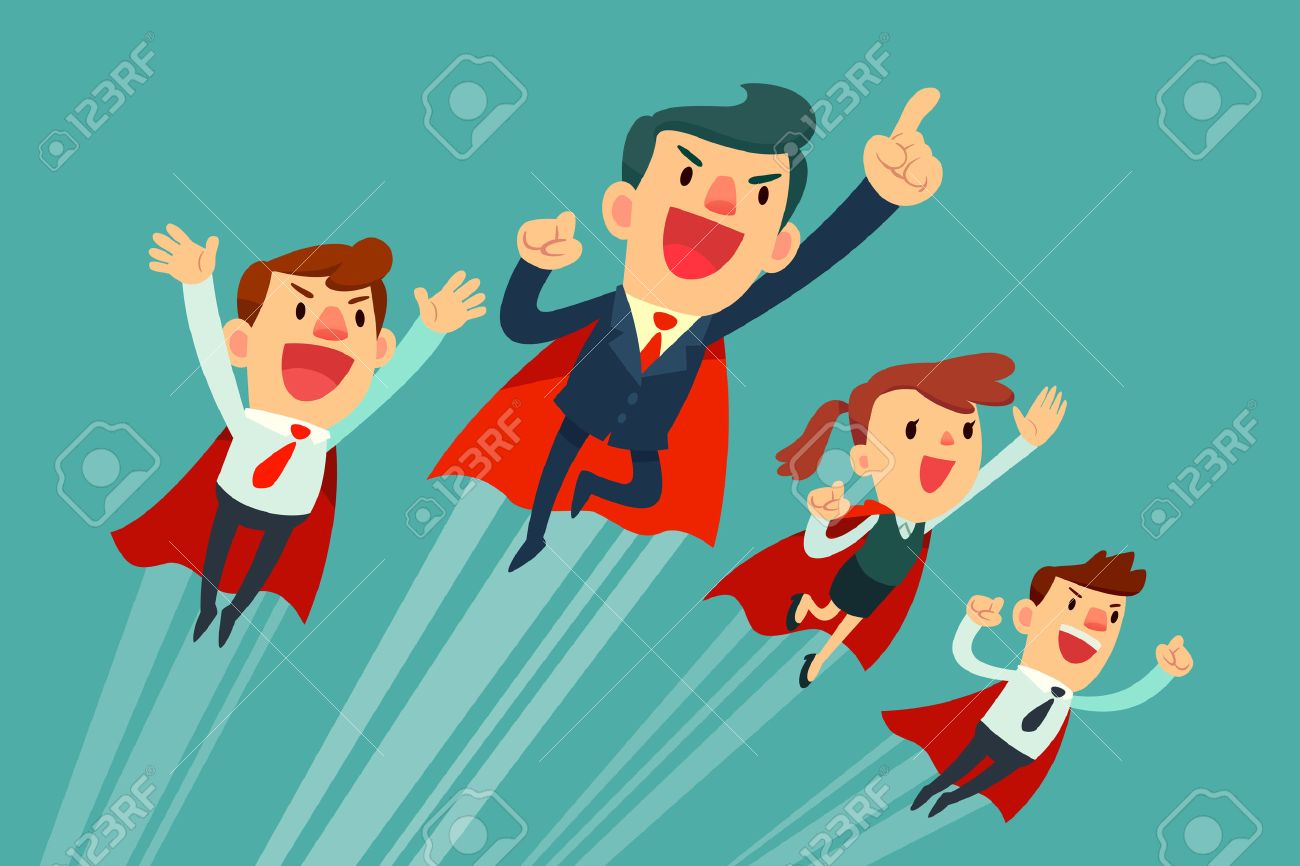 Super business team-team of super businessmen in red capes flying upwards to their success - 58238646 Super business team-team of super businessmen in red capes flying upwards to their success - 58238646