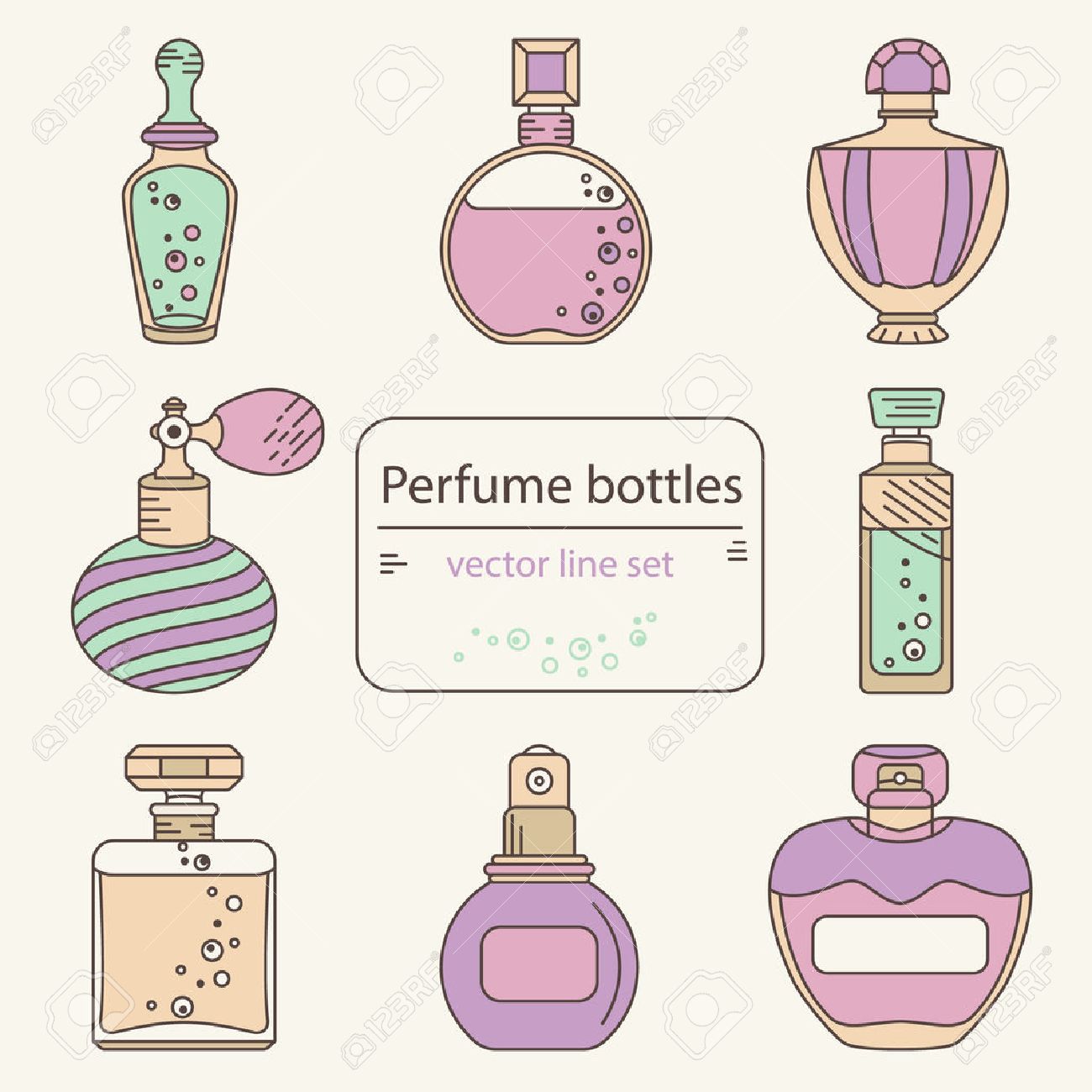 概要香水ボトル アイコンのセットです デザイン包装紙包装 スクラップの予約 サイト 香水店に使用できます のイラスト素材 ベクタ Image