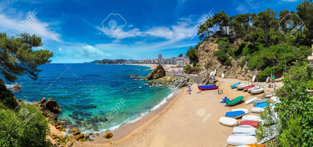 Plages à Lloret De Mar Dans Une Belle Journée Dété Costa Brava Catalogne Espagne