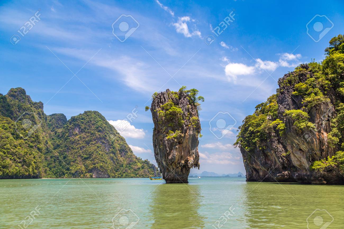 James Bond Island In Phang Nga Bay Thailand In A Summer Day Stock