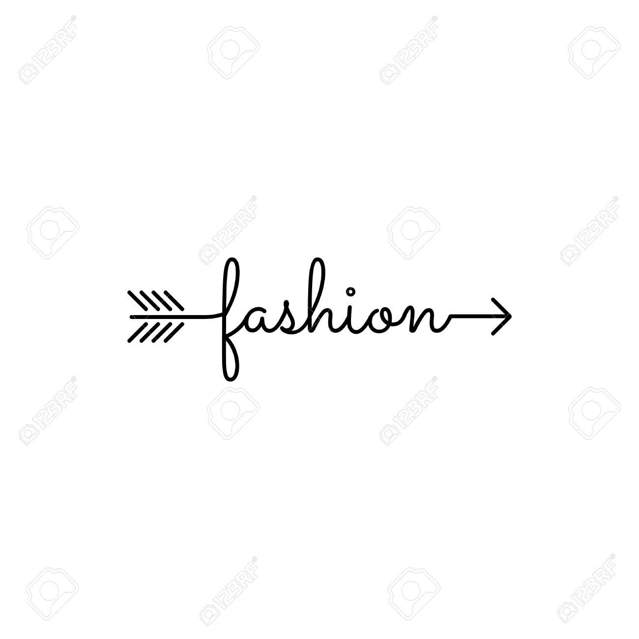 Typography Word Fashion Starts An Ends With Arrow Royalty Free Svg Cliparts Vectors And Stock Illustration Image