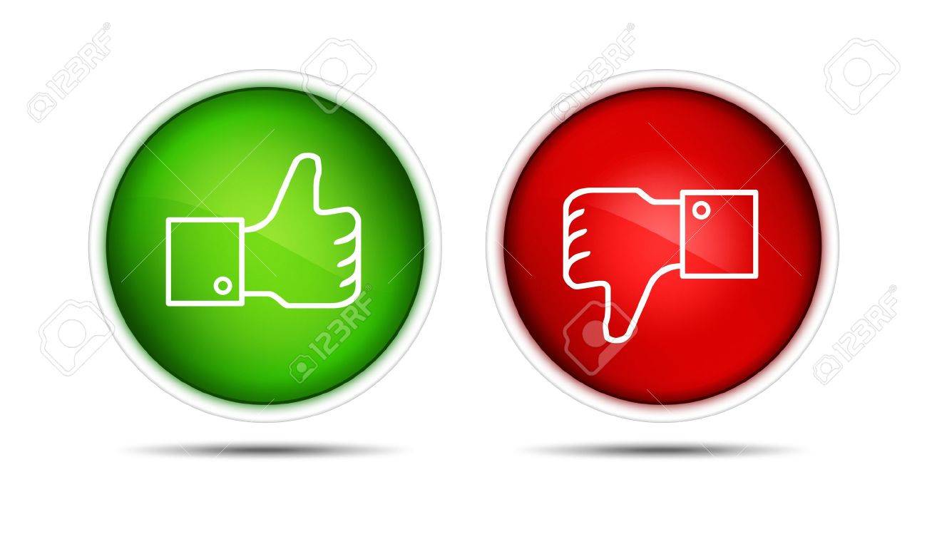 lIllustration of the thumb up and thumb down buttons Isolated on white - 12449121 lIllustration of the thumb up and thumb down buttons Isolated on white - 12449121
