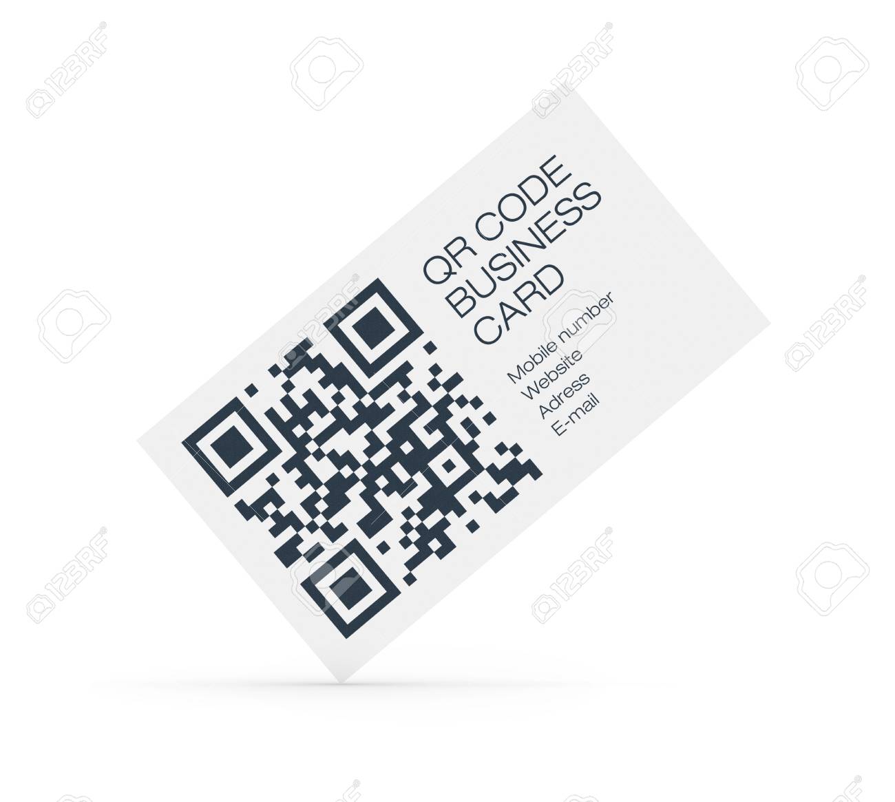 business card with qr code data information isolated on white qr business cards