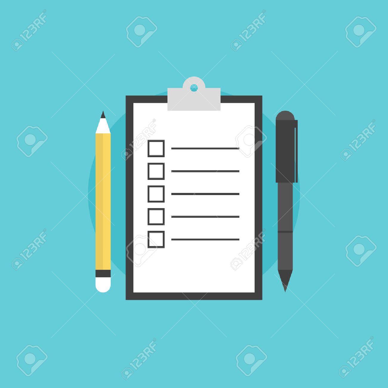 clipboard with blank checklist form to do list and planning