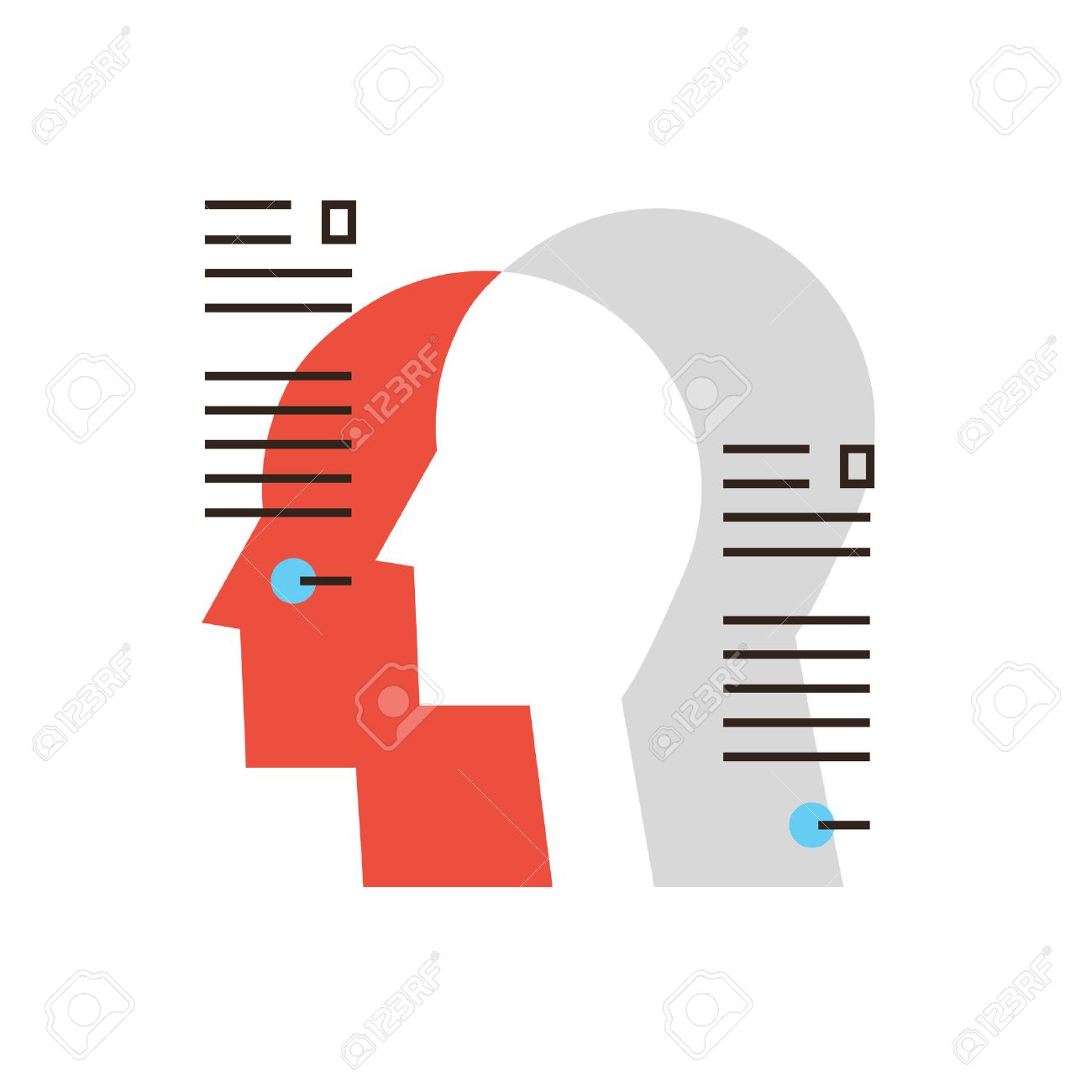 個人情報 プロファイルの人々 ビジネス チーム労働者 管理社員 人材組織のフラットなデザイン要素と細い線のアイコン のイラスト素材 ベクタ Image